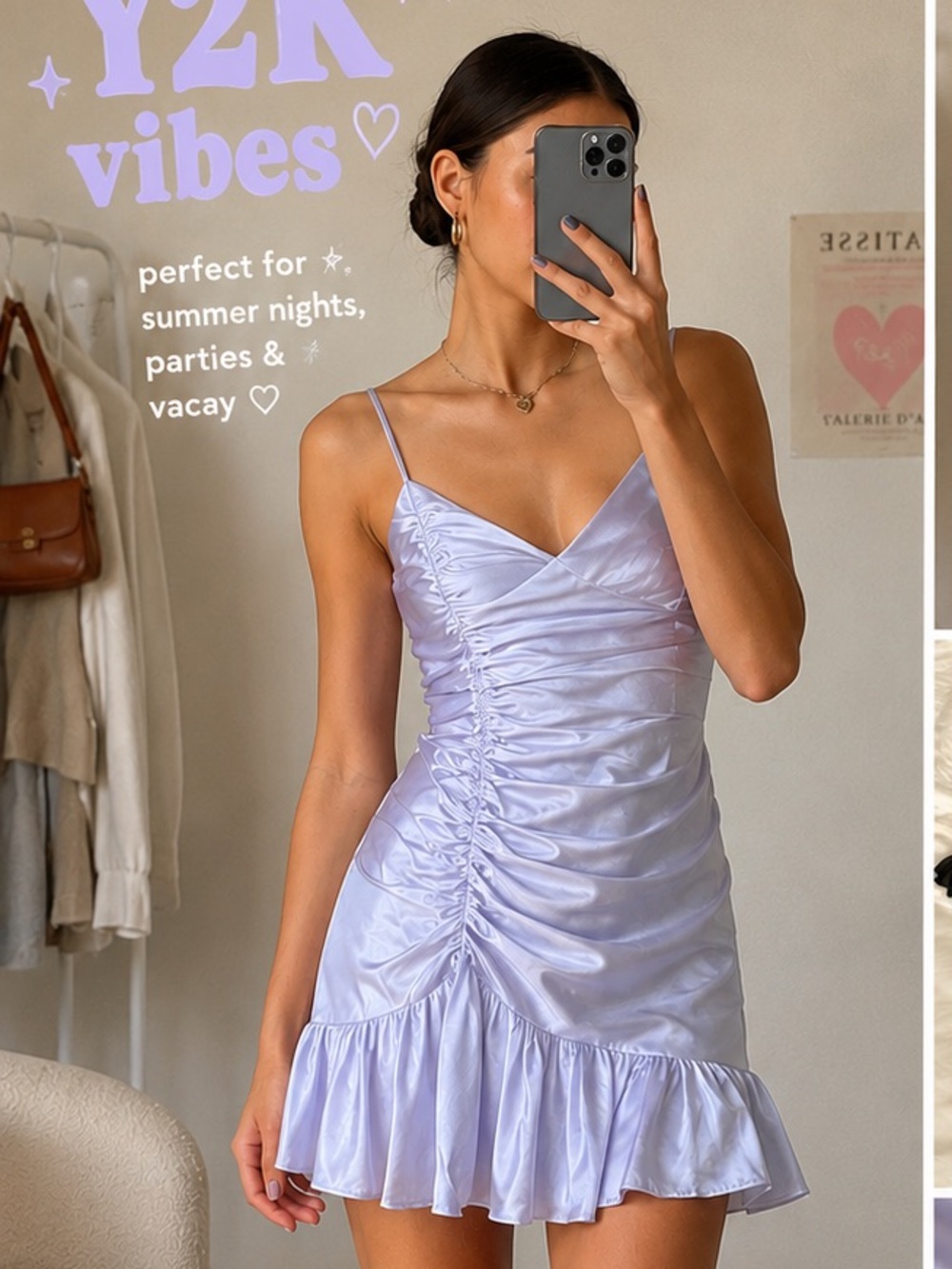 MAJORELLE Melville Lilac Mini Dress Size S Romantic Feminine Date Night